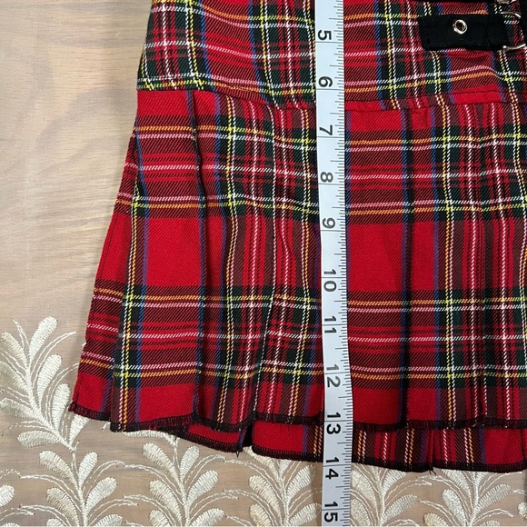 Tripp NYC Y2K Grunge, Emo Plaid Red Skirt w/ Black Lace-Up Detail -Size L -SK06 - Picture 8 of 8